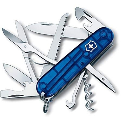 Victorinox - Coltellino Multiuso 91mm - Huntsman Blu Translucent Sapphire V-1.3713.T2