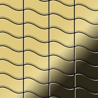 Mosaico metallo solido Ottone laminato oro spesso 1,6 mm Flux-BM disegnato da Karim Rashid - Alloy
