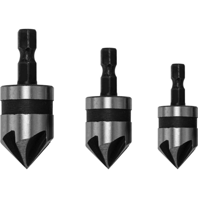 Dispositivo di smussatura con impugnatura esagonale a 90 gradi in acciaio al carbonio, 3 pezzi con 5 lame - ASUPERMALL