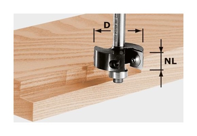 Festool Fresa per gradini con placchetta reversibile HW gambo 8 mm HW S8 D38/12