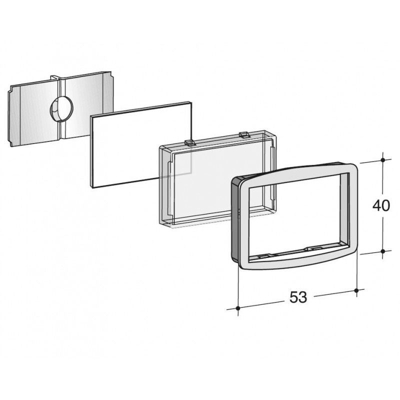 Kit vetrino portanome nero per SC7 90-009 per cassetta postale 53x40 per SC7 - SC7R - SILMEC