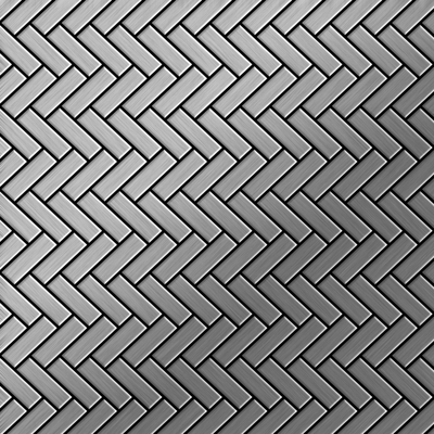Mosaico metallo solido Acciaio inossidabile Marine spazzolato grigio spesso 1,6 mm ALLOY Herringbone-S-S-MB