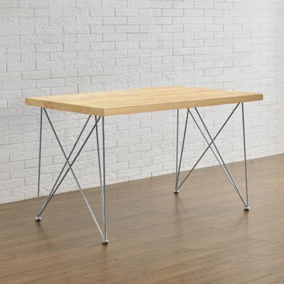 2 x Gambe per Tavolo in Acciaio 62 x 22 x 72 cm Set di Piedi per Tavolino Tavolo da Pranzo 'Fai da te' con Protezione Pavimento Argento - [EN.CASA]