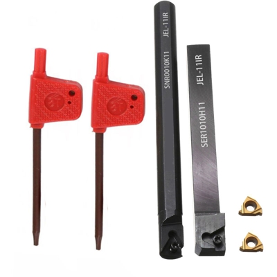Ser1010H11 / Snr0010K11 Torre interni Girare Holder Threading strumento 2 pezzi + carburo Inserti + 2 Cles - ASUPERMALL