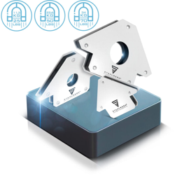 supporto per saldatura, magnete per saldatura, 45°x90°x135°, forza di tenuta ogni 25 lbs/11,3 kg & 50lbs/22,6 kg & 75 lbs/34 kg, set da 3, bianco características