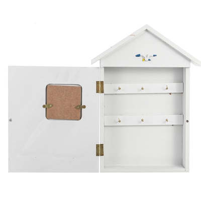 18x5x30cm Portachiavi da parete in legno Organizer a forma di casa in stile mediterraneo Appeso a parete Conservazione domestica C - INSMA