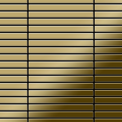Mosaico metallo solido Titanio specchiato Gold oro spesso 1,6 mm ALLOY Linear-Ti-GM