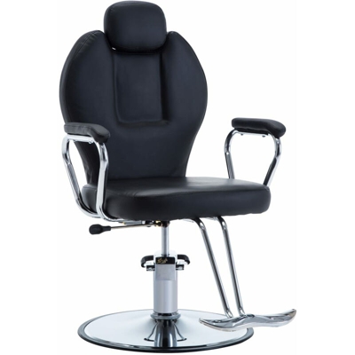 Asupermall - Poltrona da Barbiere in Similpelle Nera