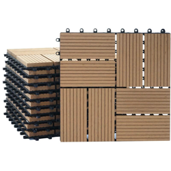 Piastrelle Premio pavimentazione da esterno Rhone T831 WPC 30x30cm 11 pezzi 1mq teak quadrati - MENDLER en oferta