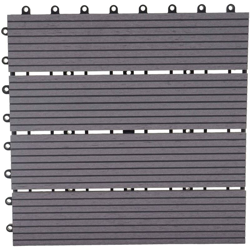 Piastrelle Premio pavimentazione da esterno Rhone T831 WPC 30x30cm 11 pezzi 1mq grigio lineare - MENDLER precio