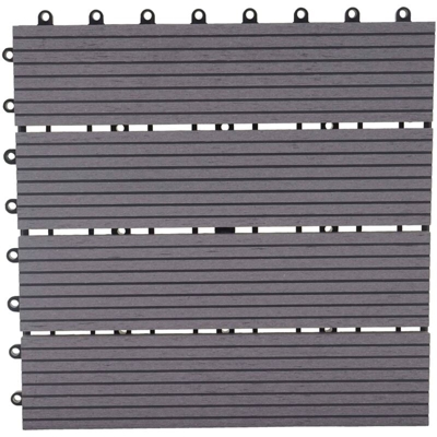 Piastrelle Premio pavimentazione da esterno Rhone T831 WPC 30x30cm 11 pezzi 1mq grigio lineare - MENDLER