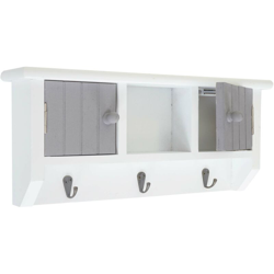 Portachiavi attaccapanni pensile HWC-A48 legno di paulonia bianco e grigio - MENDLER características