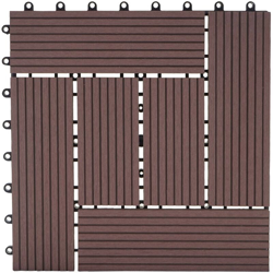 Piastrelle Premio pavimentazione da esterno Rhone T831 WPC 30x30cm 11 pezzi 1mq marrone incrociato - MENDLER precio