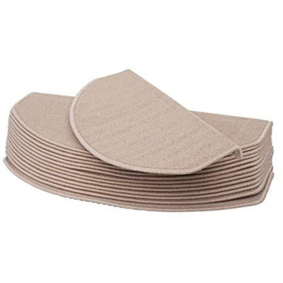 Tappetini per scale autoadesivi semicircolari HWC-G49 65x25cm avorio beige - MENDLER