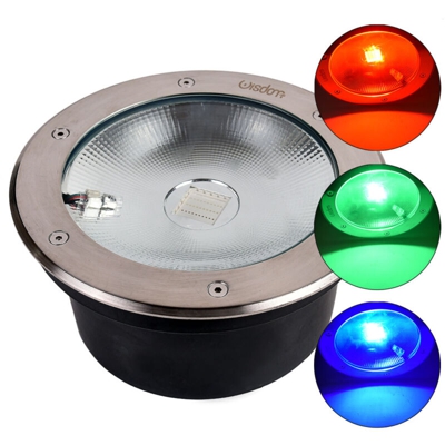 Faretto Segnapasso Led 30W IP65 da incasso rotondo RGB argento - WISDOM