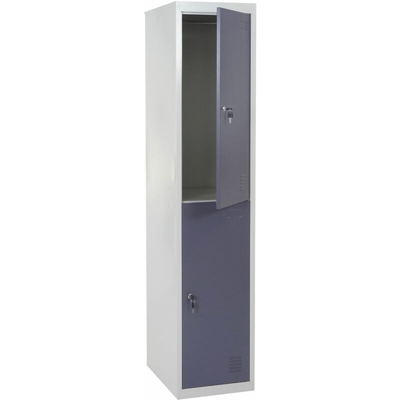 Armadietto con doppio sportello Boston T853 acciaio 45x38x185cm grigio scuro - MENDLER