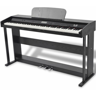 Asupermall - Pianoforte Digitale con 88 Tasti e Pedali in Melamina Nera