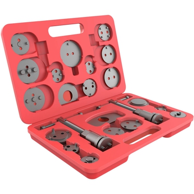 Kit Riparazione Freni, Set Di Utensili Per Pinze Freno, con custodia rossa, 21 Parti, Materiale: Acciaio C45 - TODECO