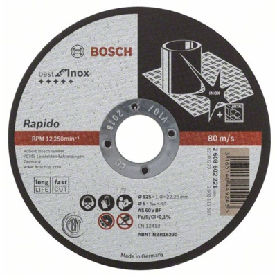 2608602221 2608602221 Disco di taglio dritto 125 mm 22.23 mm 1 pz. - Bosch Accessories