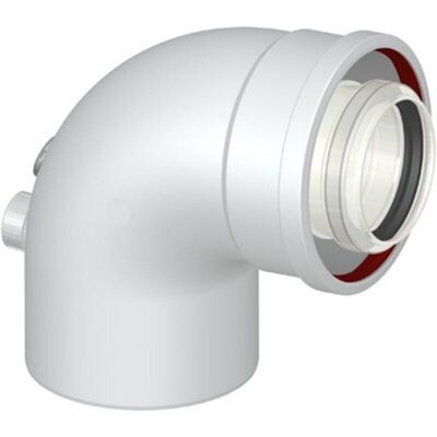 CURVA 87° COASSIALE M/F DN 60-100 CON PRESE ANALISI Diam. 60/100 - STABI