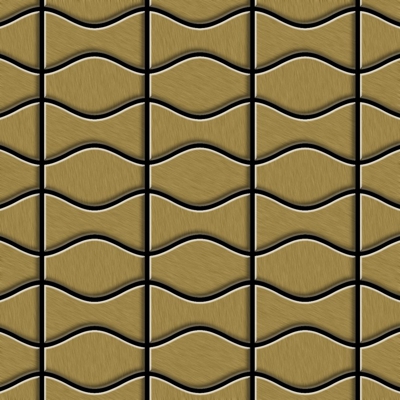 Mosaico metallo solido Titanio spazzolato Gold oro spesso 1,6 mm Kismet & Karma-Ti-GB disegnato da Karim Rashid - Alloy