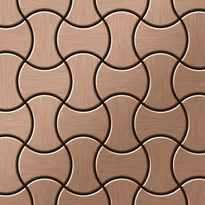 Mosaico metallo solido Titanio spazzolato Amber rame spesso 1,6 mm Infinit-Ti-AB disegnato da Karim Rashid - Alloy