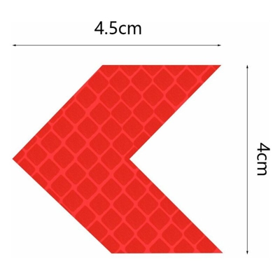 Chevron adesivi realizzati con materiale rifrangente scotchlite 3M? Colore - Rosso