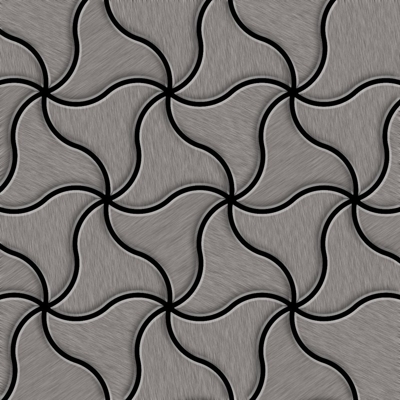 Mosaico metallo solido Titanio spazzolato Smoke grigio scuro spesso 1,6 mm ALLOY Ninja-Ti-SB disegnato da Karim Rashid