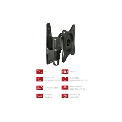 Soporte da 13' a 27' TV Orientamento orizzontale e verticale, con sistema di sicurezza, supporta fino a 15 kg - Fonestar