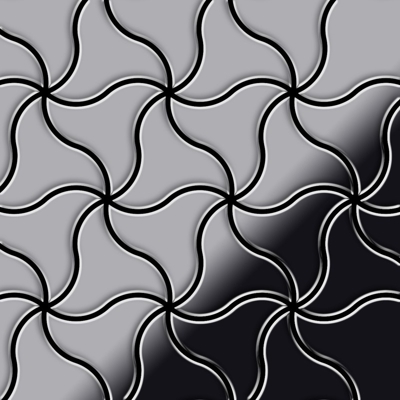 Mosaico metallo solido Acciaio inossidabile specchiato grigio spesso 1,6 mm ALLOY Ninja-S-S-M disegnato da Karim Rashid