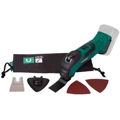 VONROC Utensile multifunzione oscillante a batteria VPOWER 20V. Batteria e caricabatterie non inclusi. Include accessori e sacca portautensili