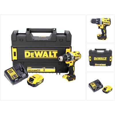 DeWalt DCD 791 P1 18 V Trapano avvitatore brushless a batteria in valigetta TSTAK-Box + 1x Batteria 5,0 Ah + Caricatore DCB 115
