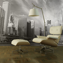 Fotomurale Panorama di Chicago bianco cm 200x154 Artgeist en oferta