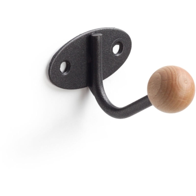 REI - Appendiabiti da fissare alla parete o sui mobili, Acciaio, Faggio Trasparente, 1 gancio. Marchio