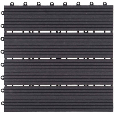 Piastrelle pavimentazione da esterno Rhone T831 WPC 30x30cm 11 pezzi 1mq antracite lineare - MENDLER