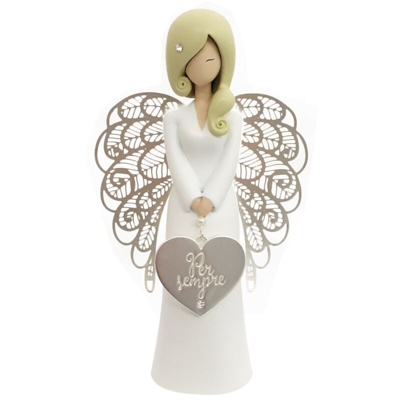 You Are An Angel AN017I Figurina Angelo, Ceramica, Bianco, 9.3x9.3x15.5 cm