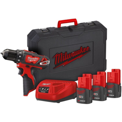 M12 BDD-153 - KIT TRAPANO AVVITATORE COMPATTO M12 - 3 Batterie da 1,5Ah MILWAUKEE características
