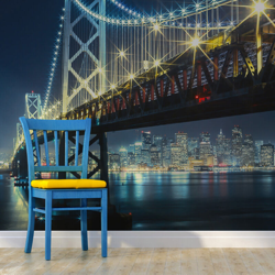 Fotomurale Bay Bridge di notte cm 250x cm 250x193 Artgeist precio