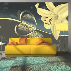 Fotomurale Gigli in grigio cm 300x210 Artgeist características