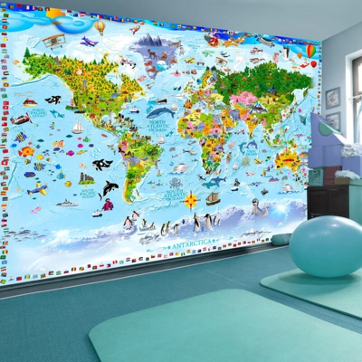 Fotomurale World Map for Kids cm 250x175 Artgeist