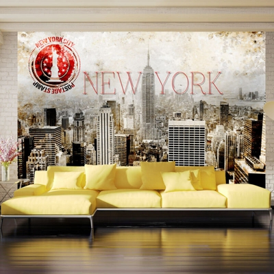 Fotomurale New York POST AGE STAMP cm 250x175 Artgeist