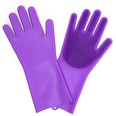 Guanti spugna in silicone colore viola - DMAIL