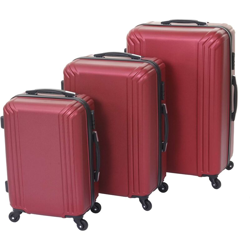 Set 3x valigie HWC-D54a guscio rigido plastica ABS rosso - MENDLER en oferta
