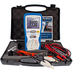 Peak Tech Digital milliohmetro Meter/Ohm Meter – 400 m Ω/4 Ω/40 Ω – con 4 Morsetti filo di Kelvin e multimetro, 1 pezzi, P 2705 - PEAKTECH precio