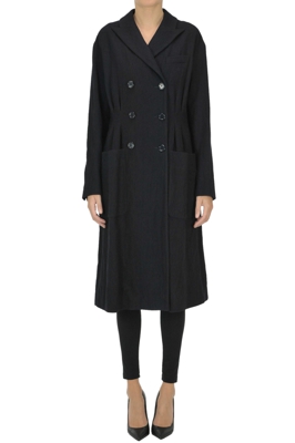 Double-breasted wool coat
