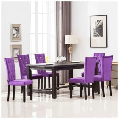 Sedie Per Sala Da Pranzo 6 Pz In Velluto Viola