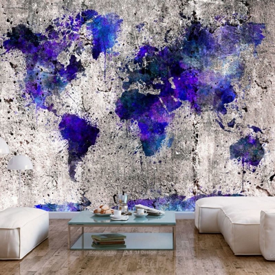 Fotomurale World Map Ink Blots cm 250x175 Artgeist