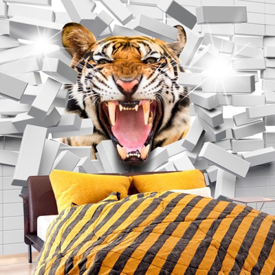 Fotomurale Tiger Jump cm 250x175 Artgeist