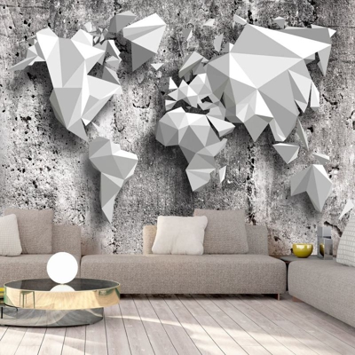 Fotomurale World Map Origami cm 250x175 Artgeist