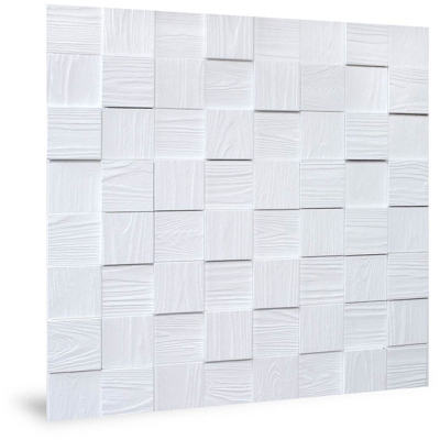 Pannello murale 3D Profhome 3D 704498 Harmony Cubes Wood Grain White goffrato Pannello decorativo con aspetto legno opaco bianco 2,2 m2